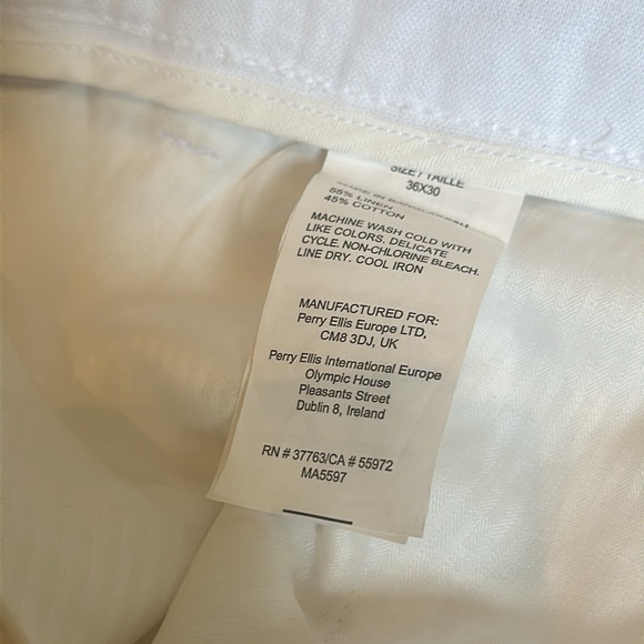 Perry Ellis Portfolio white linen pants 36x32 - Picture 4 of 7
